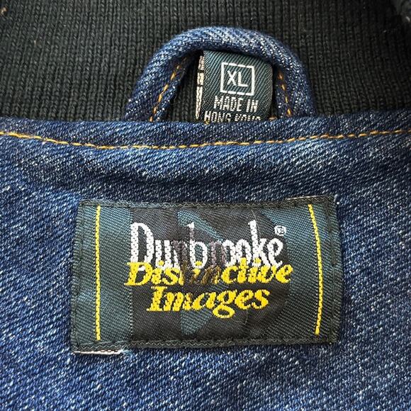 Vtg Dunbrooke Gatorade Varsity Jacket Mens XL Blue Jean Tan Denim Snap Closure - Picture 4 of 8